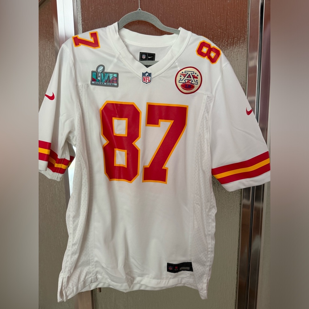 Travis Kelce Kansas City Chiefs Nike Super Bowl LVII Patch Away Game Jersey